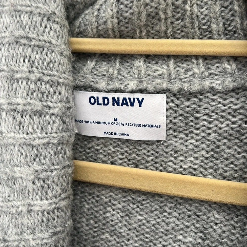 Old Navy Gray Shawl Collar Buttoned Cardigan - Picture 2 of 4